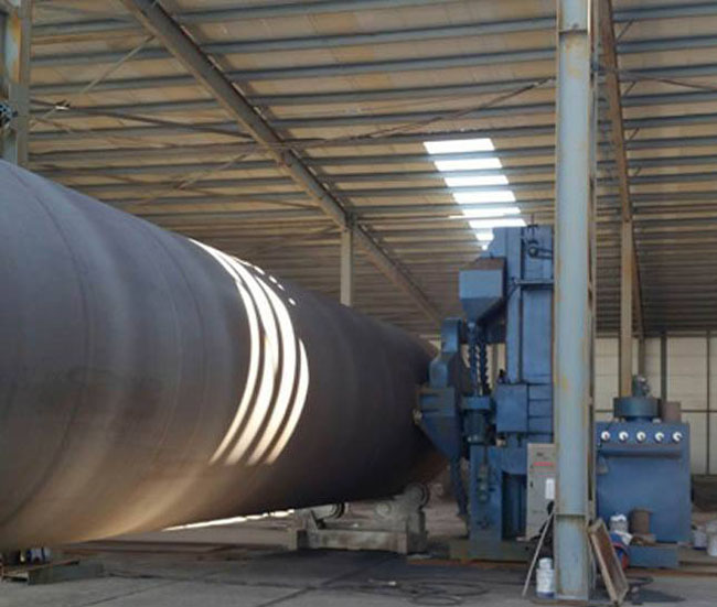 大型鋼管外壁拋丸機現(xiàn)場圖 大型鋼管外壁拋丸機現(xiàn)場圖