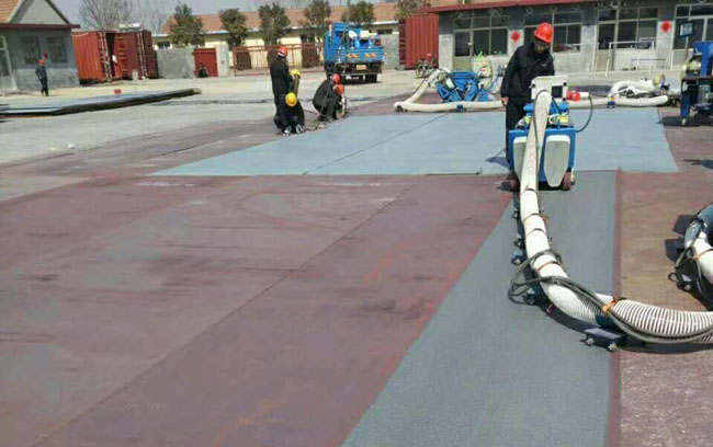 移動式鋼板拋丸機施工現場 移動式鋼板拋丸機施工現場